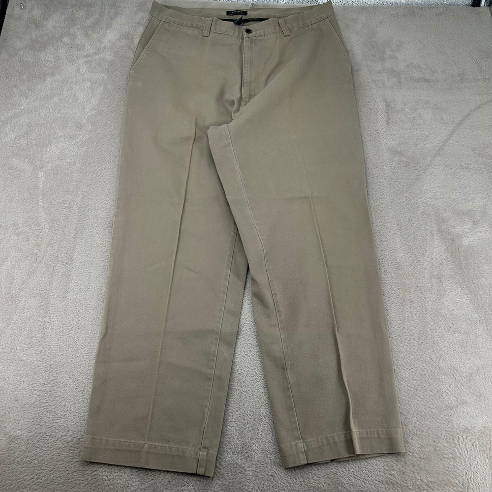 Lauren Ralph Lauren Womens Chino Pants 18W Tan Preowned Straight Leg Cotton